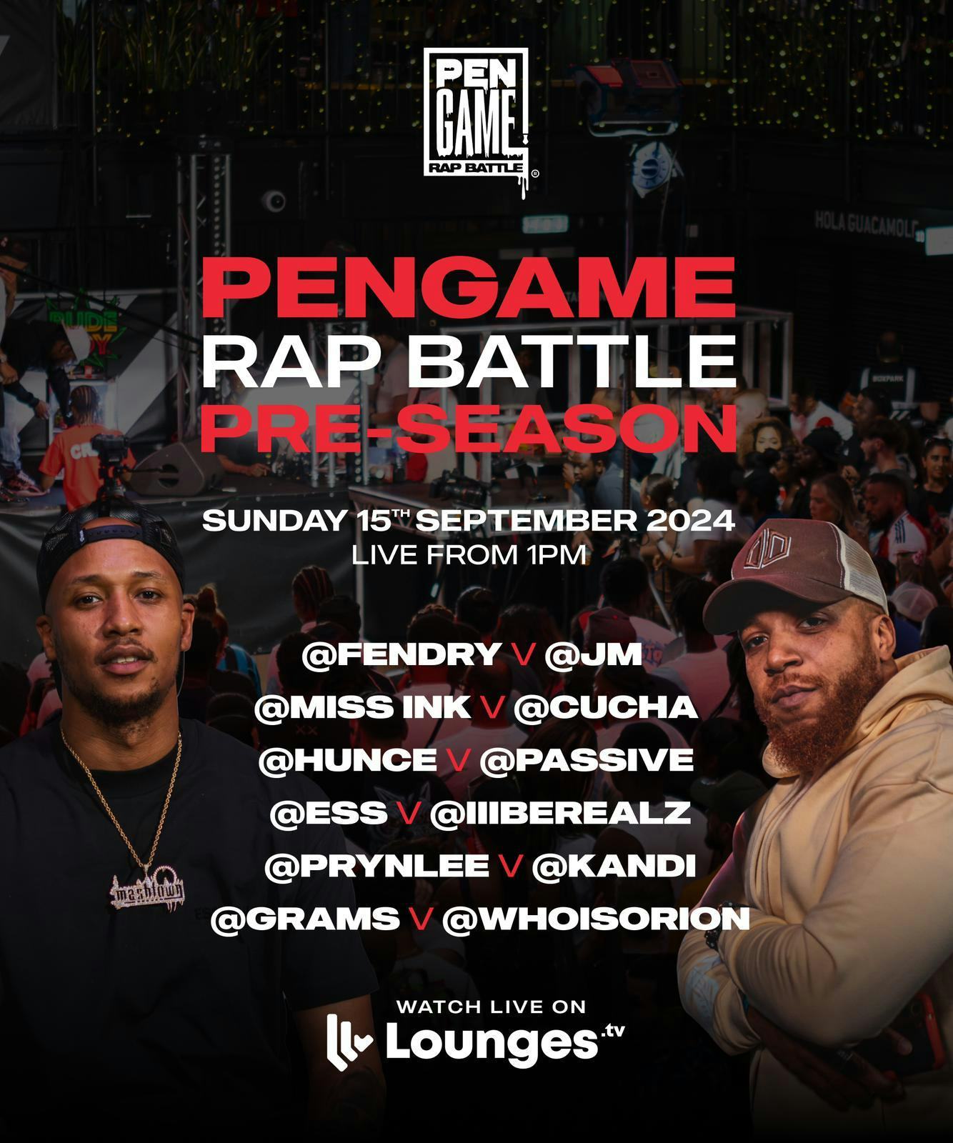 PenGame Rap Battle (PRE-SEASON BATTLES) | September 15th