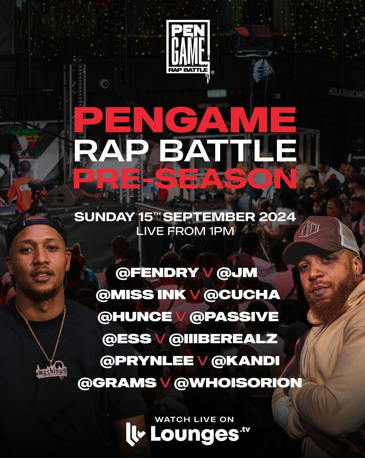 PenGame Rap Battle (PRE-SEASON BATTLES) | September 15th