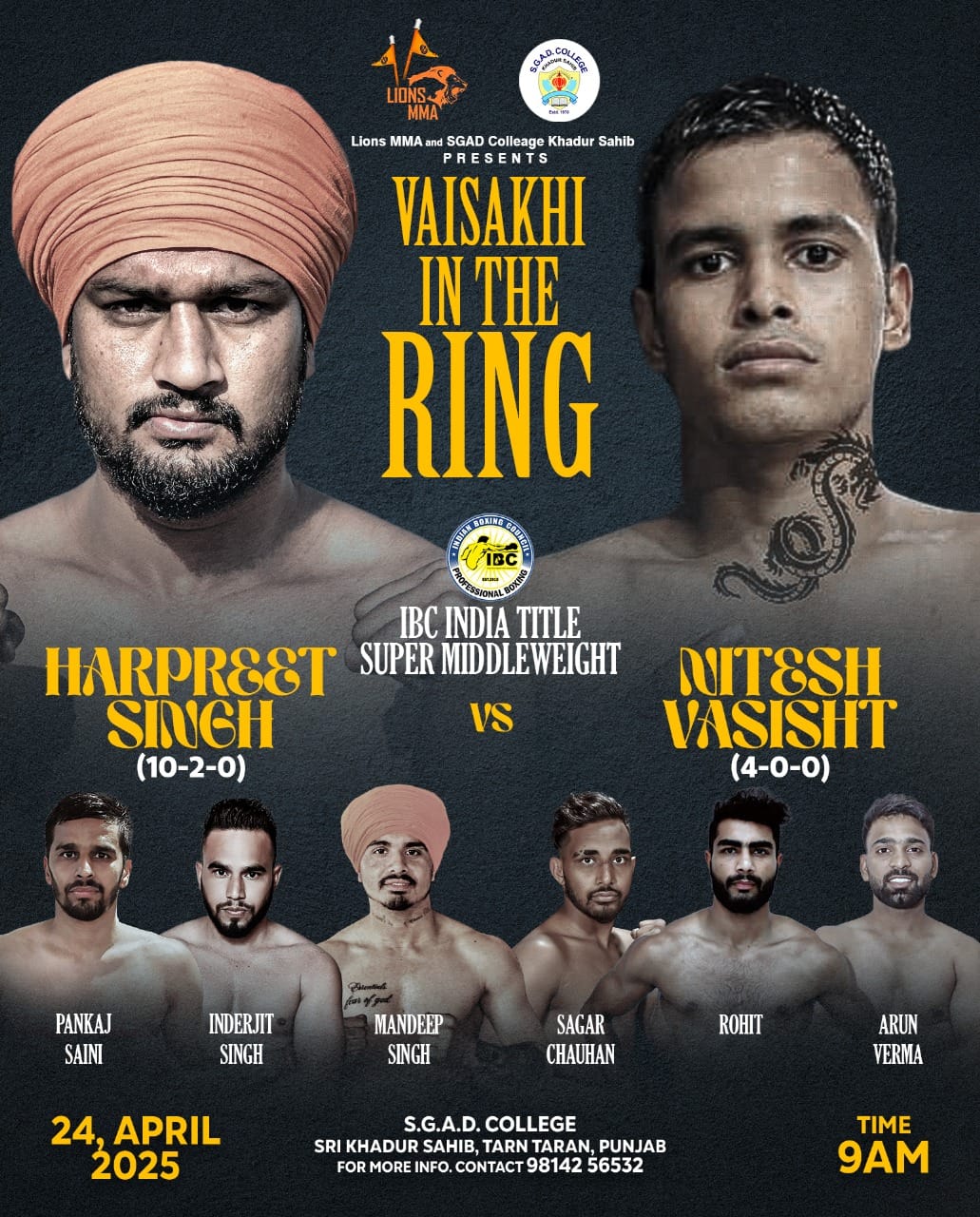 VAISAKHI IN THE RING: IBC India Super Middleweight Title