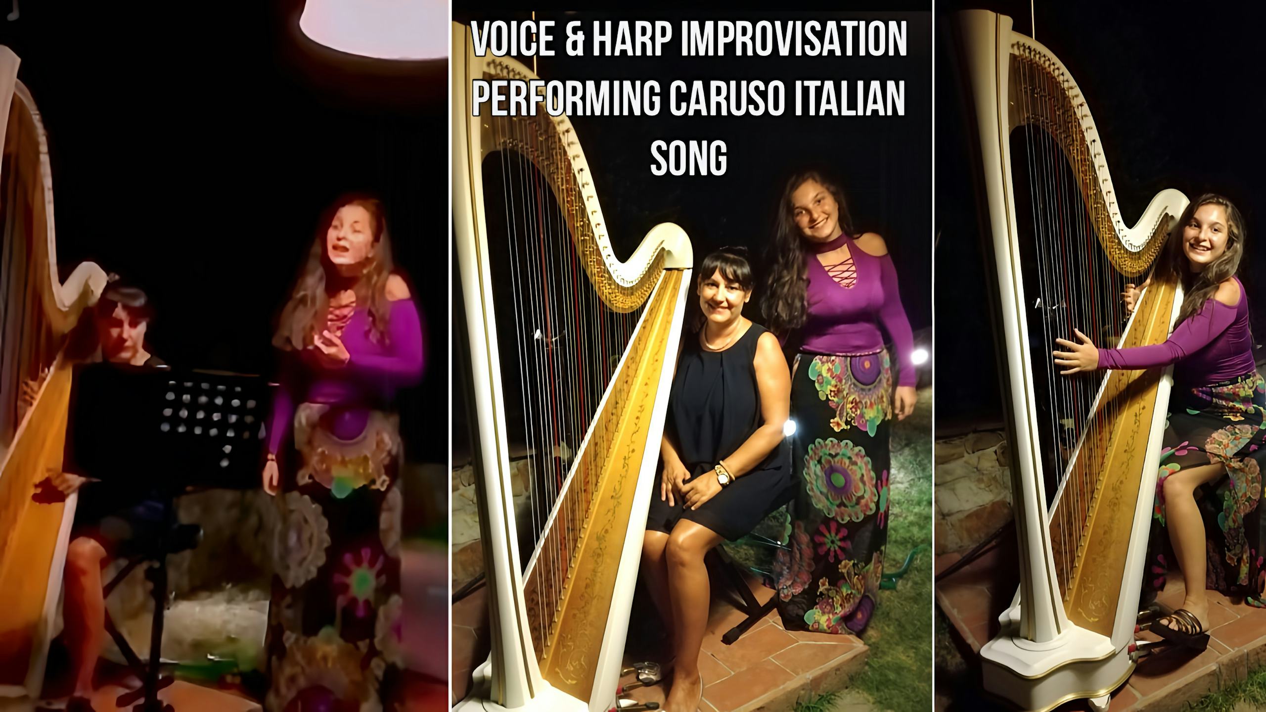 Voice & Harp - Caruso Italian Classic Acappella Performance
